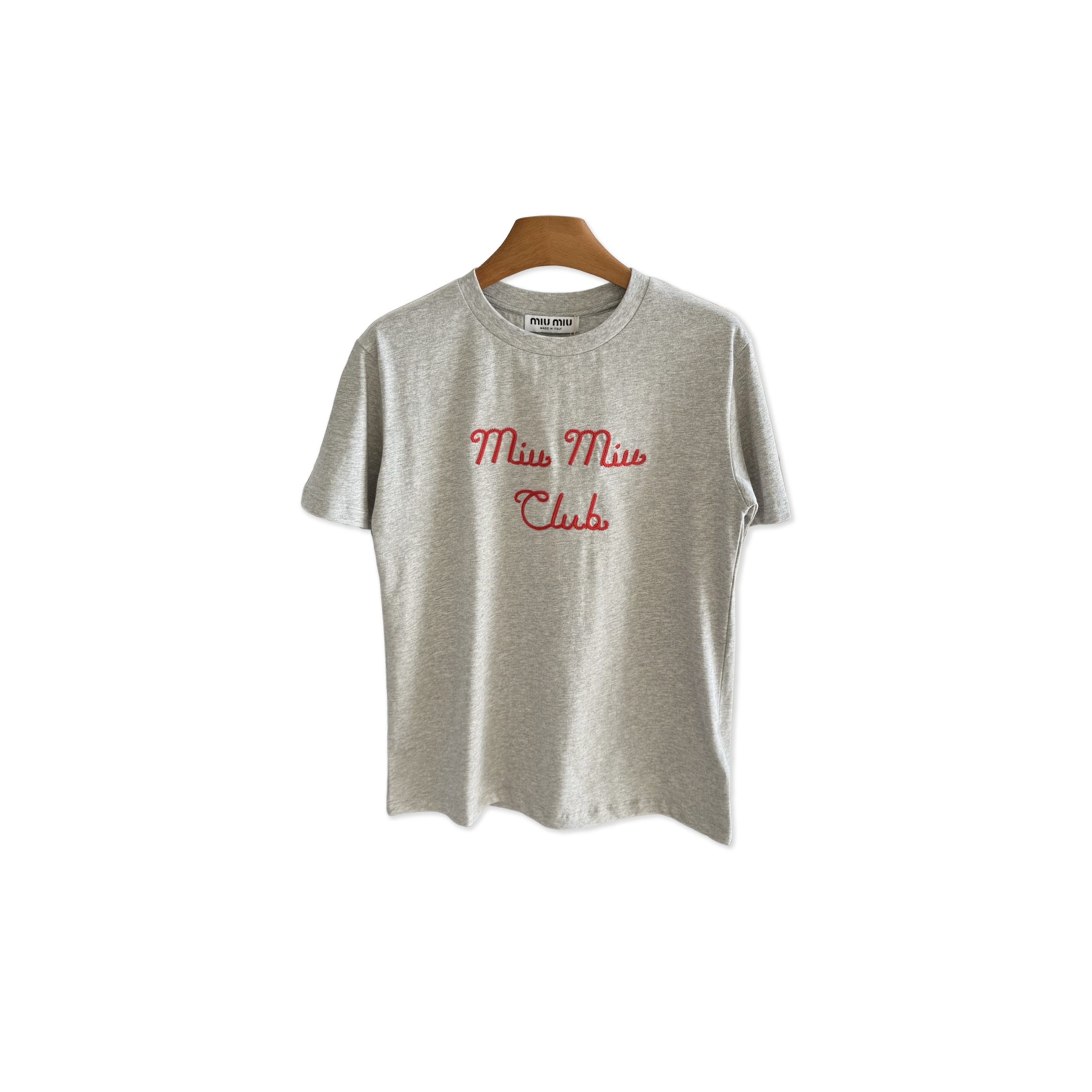 MIU MIU EMBROIDERED PLAIN KNIT T-SHIRT MJN261 MIU MIU EMBROIDERED PLAIN KNIT T-SHIRT MJN261